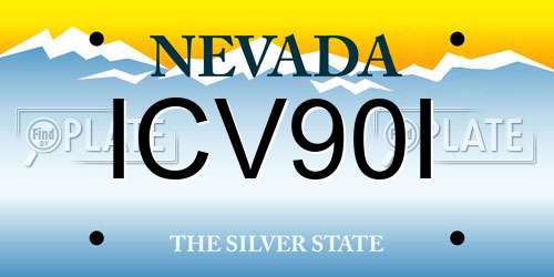 ICV90I Nevada License Plate
