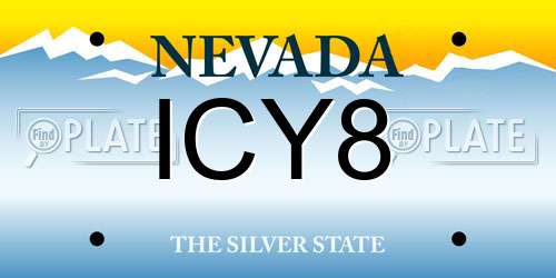 ICY8 Nevada License Plate