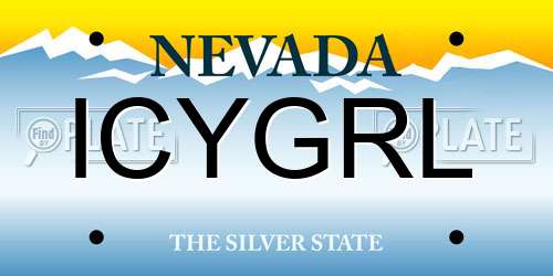 ICYGRL Nevada License Plate