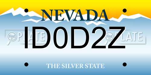 ID0D2Z Nevada License Plate