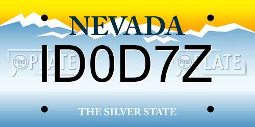 ID0D7Z Nevada License Plate