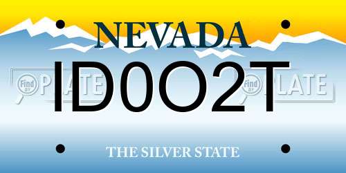 ID0O2T Nevada License Plate
