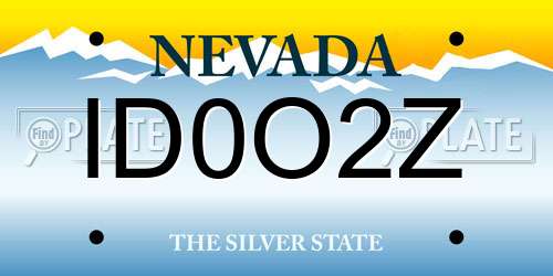ID0O2Z Nevada License Plate