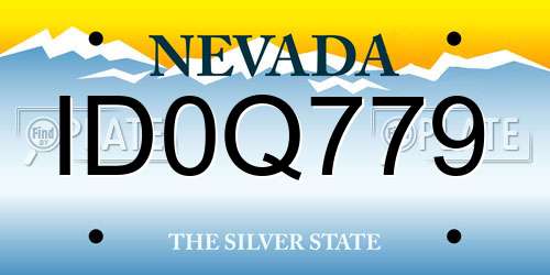 ID0Q779 Nevada License Plate