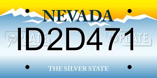 ID2D471 Nevada License Plate