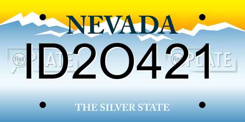 ID2O421 Nevada License Plate