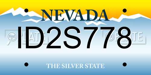 ID2S778 Nevada License Plate