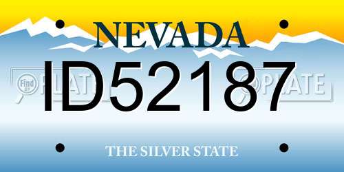 ID52187 Nevada License Plate