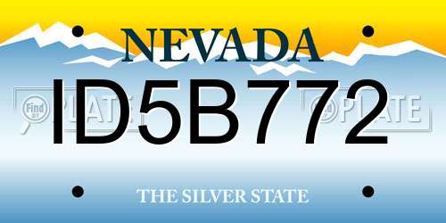 ID5B772 Nevada License Plate