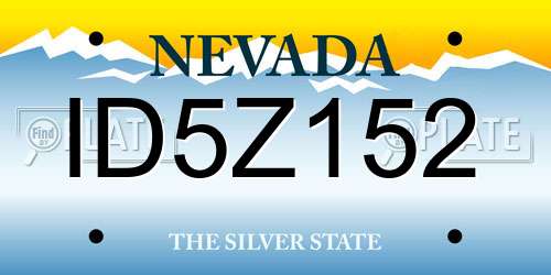 ID5Z152 Nevada License Plate