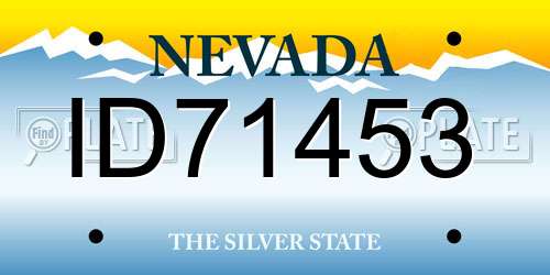 ID71453 Nevada License Plate