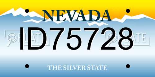 ID75728 Nevada License Plate