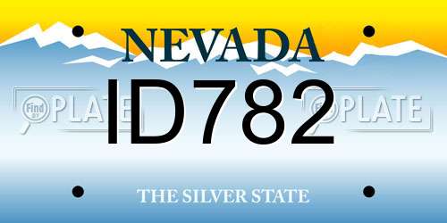 ID782 Nevada License Plate