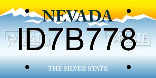 ID7B778 Nevada License Plate