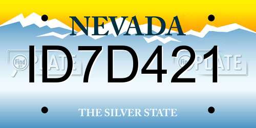 ID7D421 Nevada License Plate