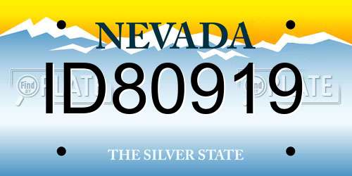 ID80919 Nevada License Plate