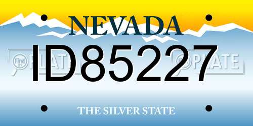ID85227 Nevada License Plate