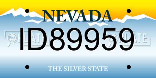 ID89959 Nevada License Plate