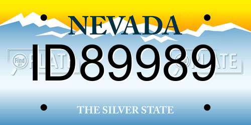 ID89989 Nevada License Plate