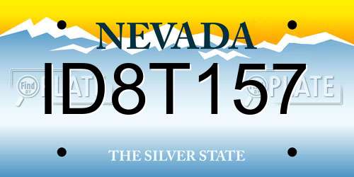 ID8T157 Nevada License Plate