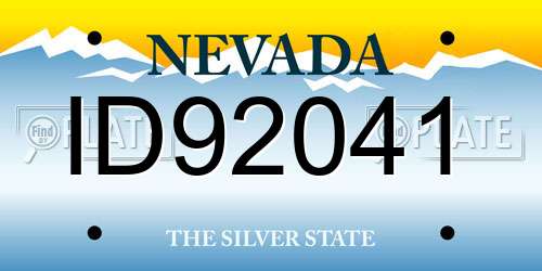 ID92041 Nevada License Plate