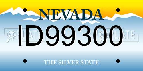 ID99300 Nevada License Plate