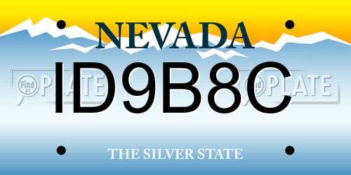 ID9B8C Nevada License Plate
