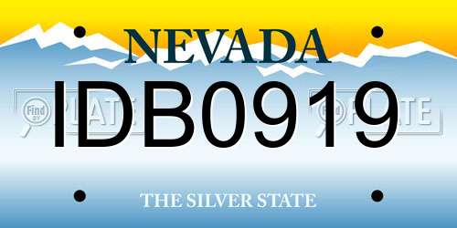 IDB0919 Nevada License Plate