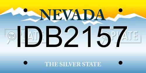 IDB2157 Nevada License Plate