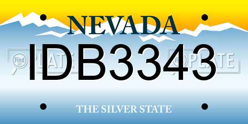 IDB3343 Nevada License Plate
