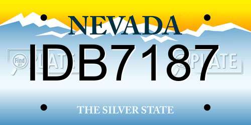 IDB7187 Nevada License Plate