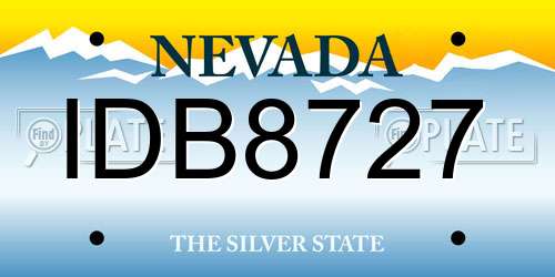 IDB8727 Nevada License Plate