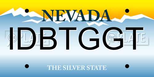IDBTGGT Nevada License Plate