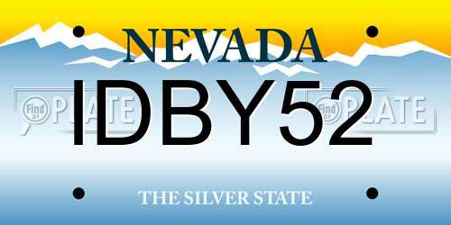 IDBY52 Nevada License Plate