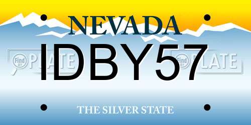 IDBY57 Nevada License Plate