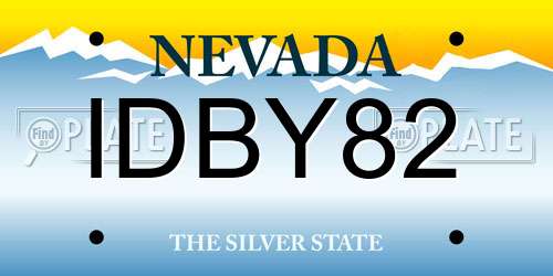 IDBY82 Nevada License Plate