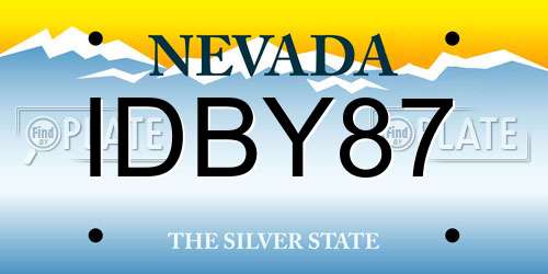 IDBY87 Nevada License Plate