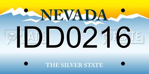 IDD0216 Nevada License Plate