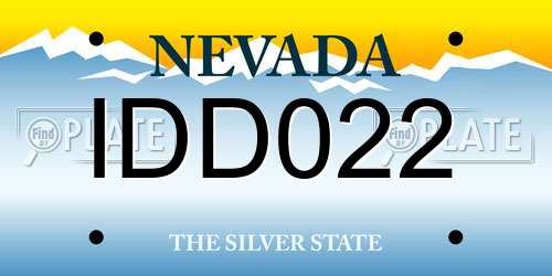 IDD022 Nevada License Plate