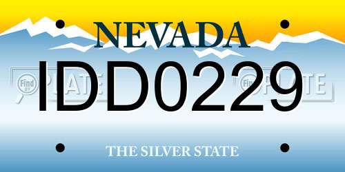 IDD0229 Nevada License Plate