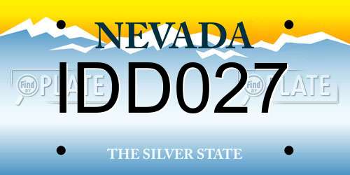 IDD027 Nevada License Plate