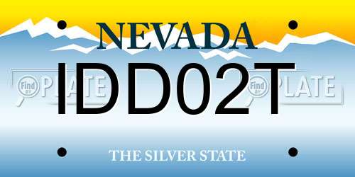 IDD02T Nevada License Plate