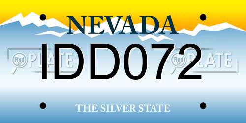 IDD072 Nevada License Plate