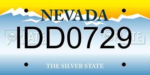 IDD0729 Nevada License Plate
