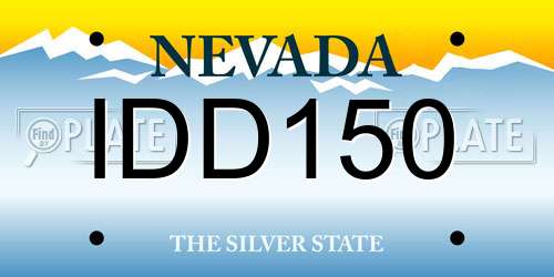IDD150 Nevada License Plate