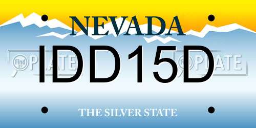 IDD15D Nevada License Plate
