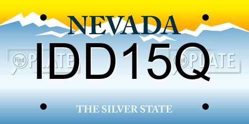 IDD15Q Nevada License Plate