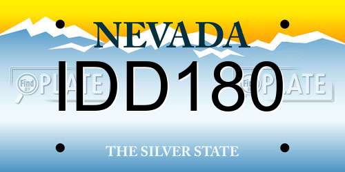 IDD180 Nevada License Plate