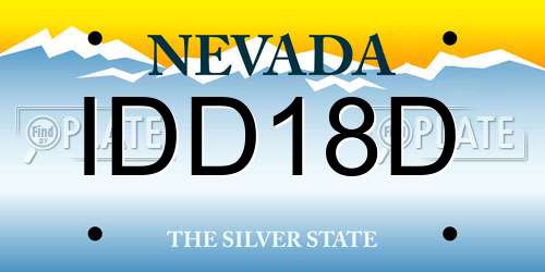 IDD18D Nevada License Plate