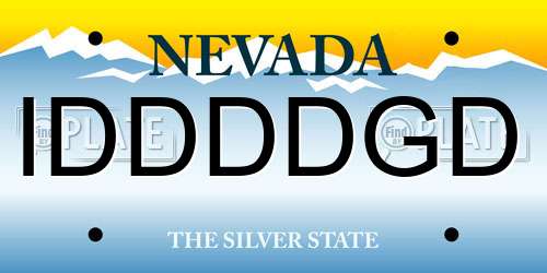 IDDDDGD Nevada License Plate